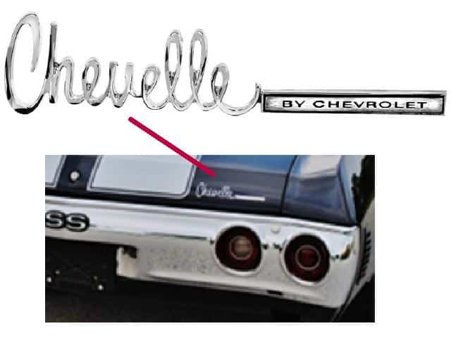 Emblem: 71-72 "CHEVELLE by CHEVROLET" Boot lid